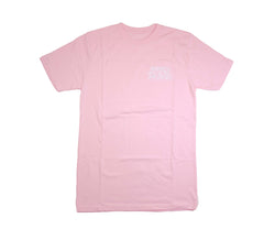 Embroidered Logo Tee: Pink/White