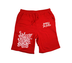 Embroidered Logo SHORTS: Red/White
