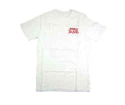 Embroidered Logo Tee: White/Red