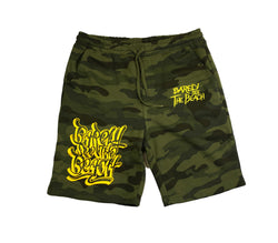 Embroidered Logo SHORTS: Camo/Yellow